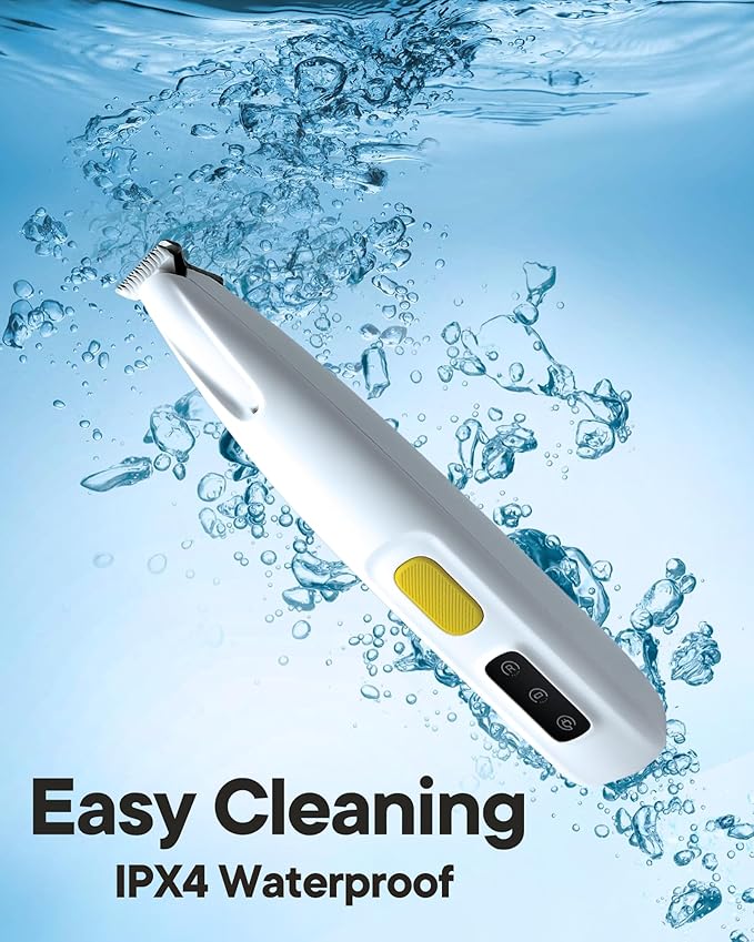 Upgraded Dog Paw Trimmer with LED Light, 18mm Widen Blade, 35dB Low Noise, LED Display, Fully Waterproof, Rechargeable Clipper for Dogs Cats Trimming Paws, Eyes, Ears, Face, and Rump