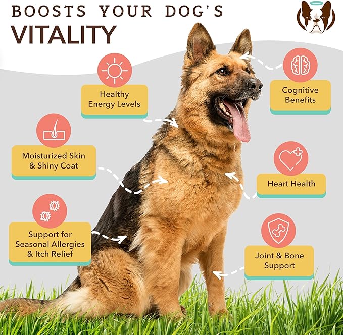 Natural Dog Ultra Omega 3 Fish Oil for Dogs 16oz, Dog Fish Oil Supplement for Shedding, Itch Relief, Supports Dry Skin, Joints, Omega 6 & 9 Fish Oil Dogs, Flax, Pollock, Salmon Oil for Dogs