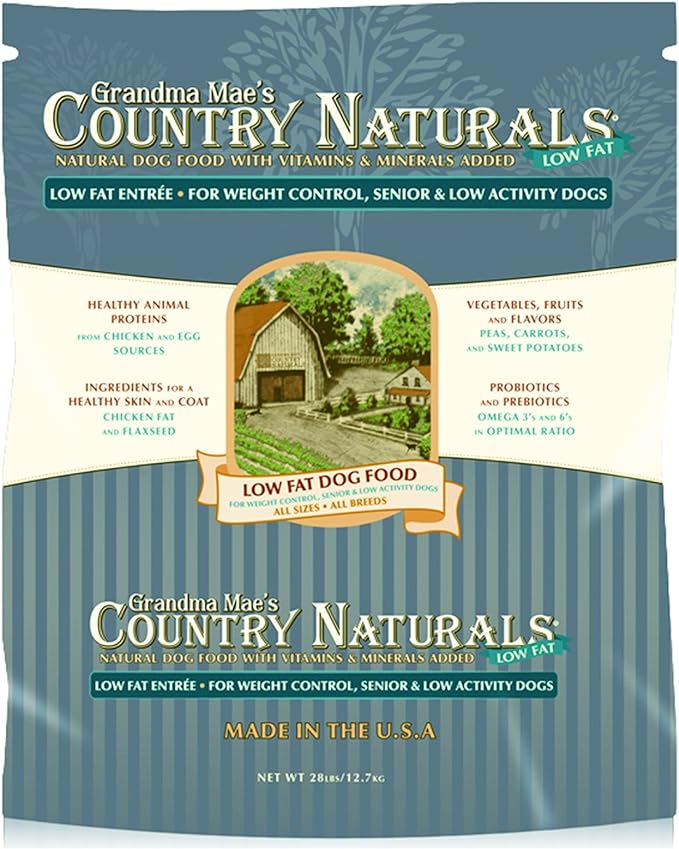 Grandma Mae's Country Naturals Grain Inclusive Dry Dog Food 26 LB Low Fat Chicken & Brown Rice