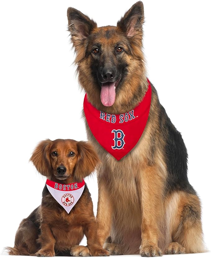 Pets First RSX-3217-S-M MLB Dog Bandana - Boston Red Sox Reversible Pet Bandana, Small/Medium, MLB Team Color