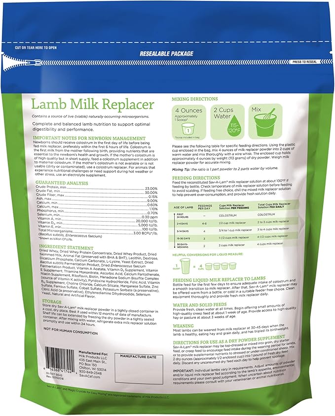 milk products llc 01-7417-0215 Sav-A-Lam, 4 LB, Milk Replacer