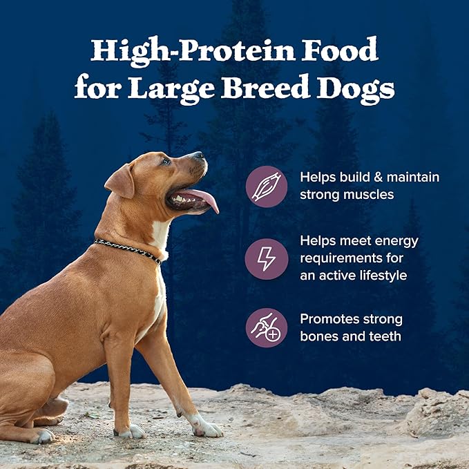 Blue Buffalo Wilderness Rocky Mountain Recipe High Protein Natural Large Breed Adult Dry Dog Food, Bison with Grain 28 lb bag