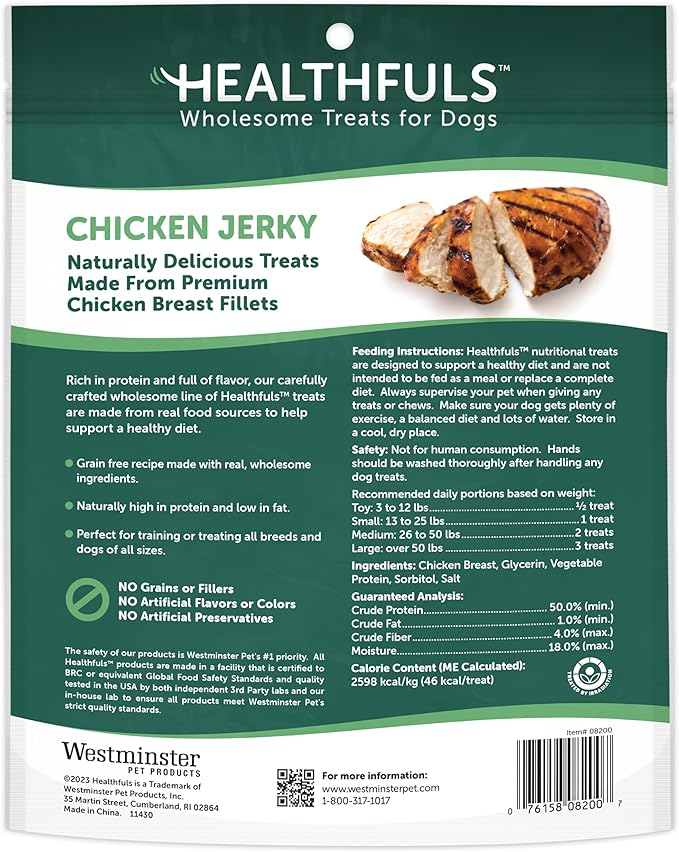 WESTMINSTER PET PRODUCTS Healthfuls Chicken Jerky Dog Treats, 20oz