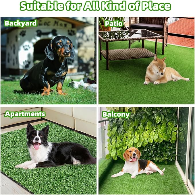Loobani Dog Potty Grass Pad - 20.8x33.2 Artificial Grass Pee Pads for Dogs Potty Training Indoor Outdoor, Soft and Easy Cleaning Fake Grass Mat for Pets