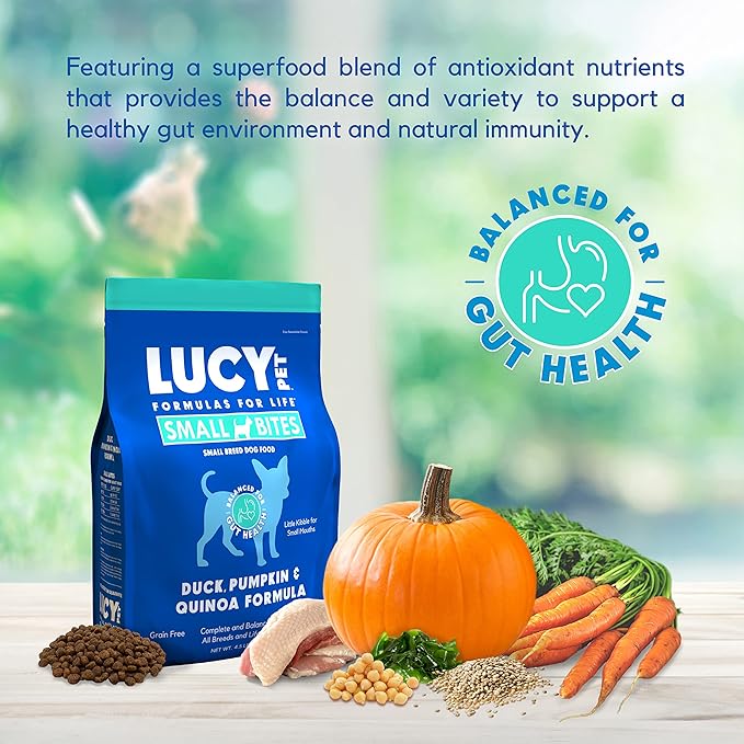 Lucy Pet Products Duck Pumpkin & Quinoa Small Bites Dog Food 4.5lb