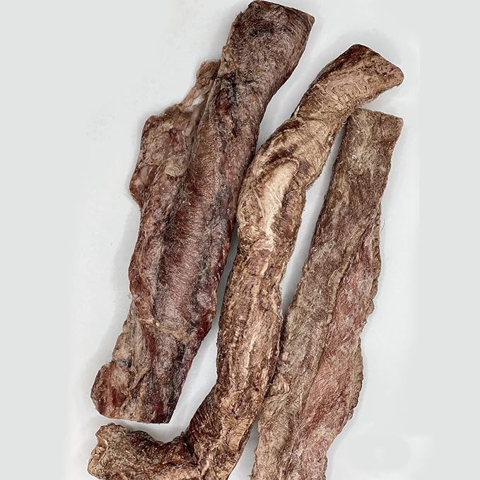 Beef Trachea Dog Chews | Single Ingredient Dog Treat | 100% Freeze Dried Beef Gullet Sticks for Dogs | Supports Healthy Teeth & Gums | All Natural Esophagus Dog Treats Made in USA | 3 Per Bag