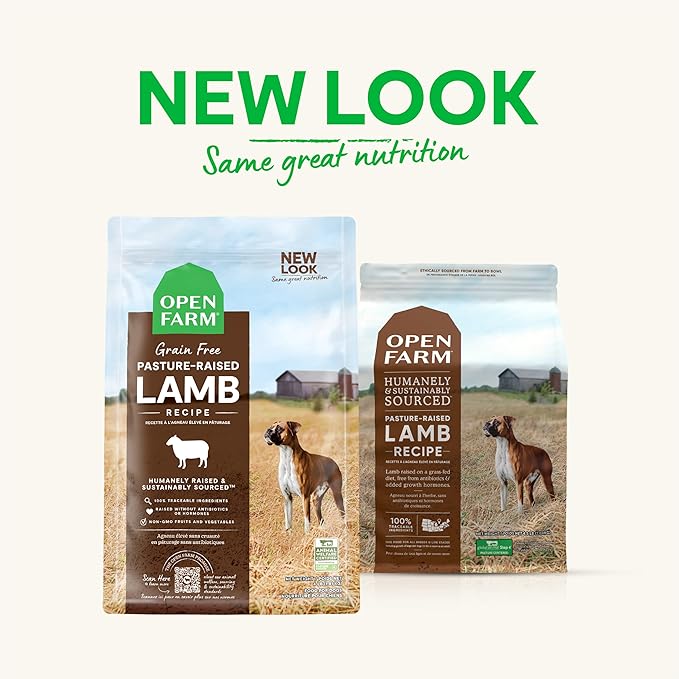 Open Farm Pasture-Raised Lamb Grain-Free Dry Dog Food, New Zealand Lamb Recipe with Non-GMO Superfoods and No Artificial Flavors or Preservatives, 22 lbs