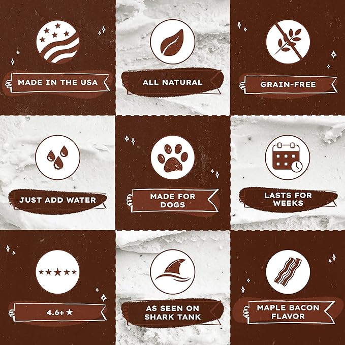 Ice Cream Mix for Dogs: Maple Bacon - Add water and freeze at home!, 4.65 oz Made in USA