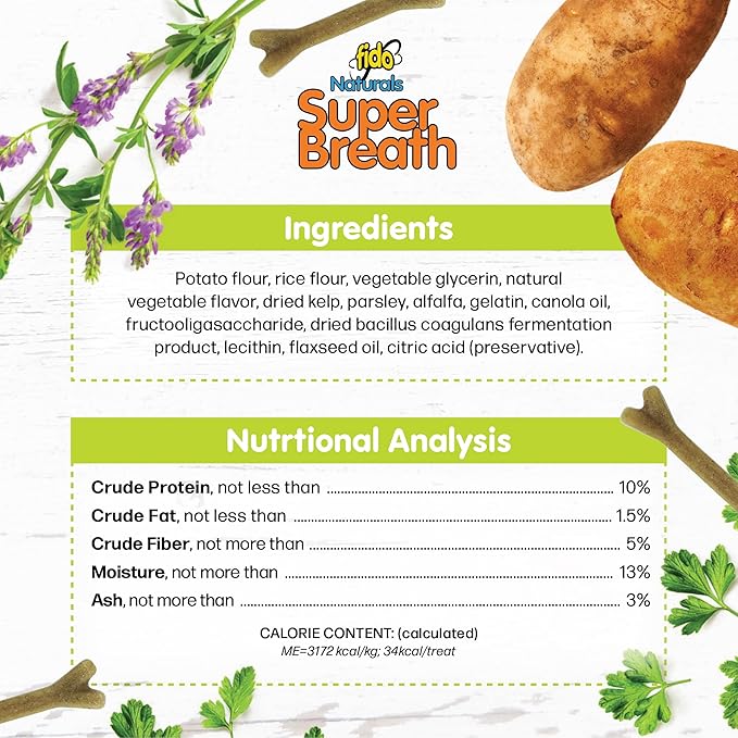 NATURALS Super Breath Dental Care Bones for Dogs - 100 Count Mini Dog Dental Treats for Extra Small Dogs, Made in USA, Tasty Dog Dental Chews Help Reduce Plaque, Tartar Buildup & Freshens Breath