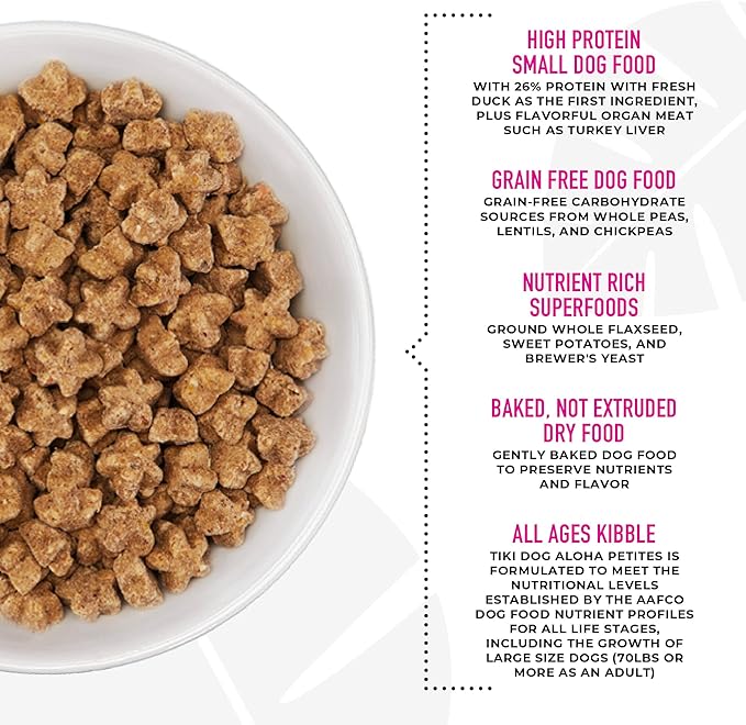 Tiki Dog Born Carnivore for Dogs, Savory Lamb, Peas & Lentils Recipe, Grain Free Baked Kibble for Maximum Nutrition, For Adult Dogs and All Size Breed Dogs, 3.5 lbs. Bag