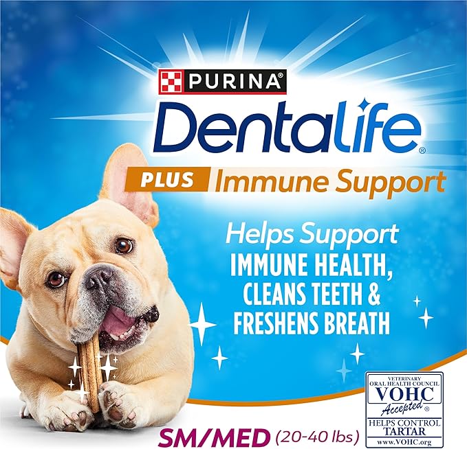 Dentalife Purina Plus Immune Support Chicken, Apple and Blueberry Flavor Small/Medium Dog Dental Chews - (Pack of 3) 19 ct. Pouches