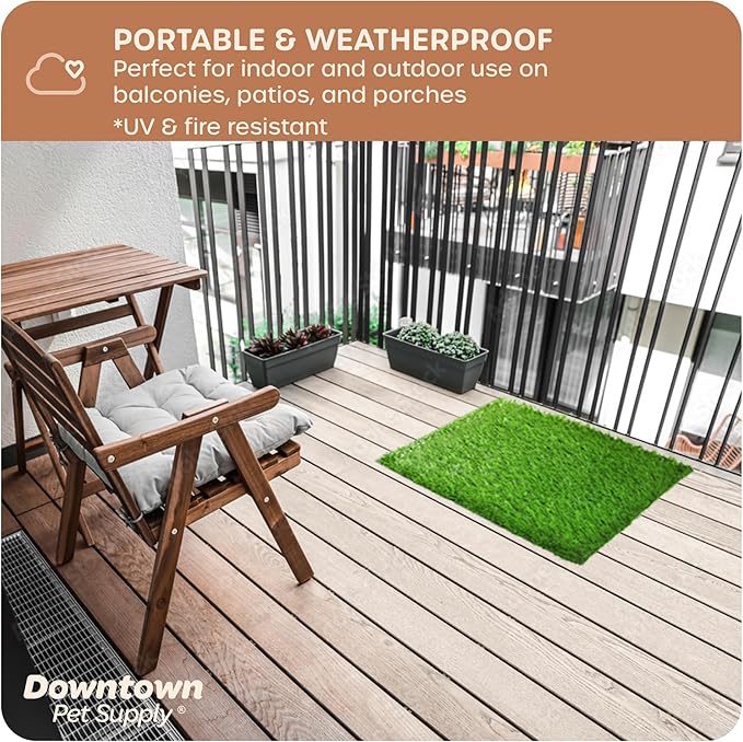 Downtown Pet Supply Replacement Dog Potty Grass, 30 x 40 - Washable Synthetic Grass Pad for Dogs, Suitable as Indoor or Outdoor Grass Pee Turf - Dog Housebreaking Supplies
