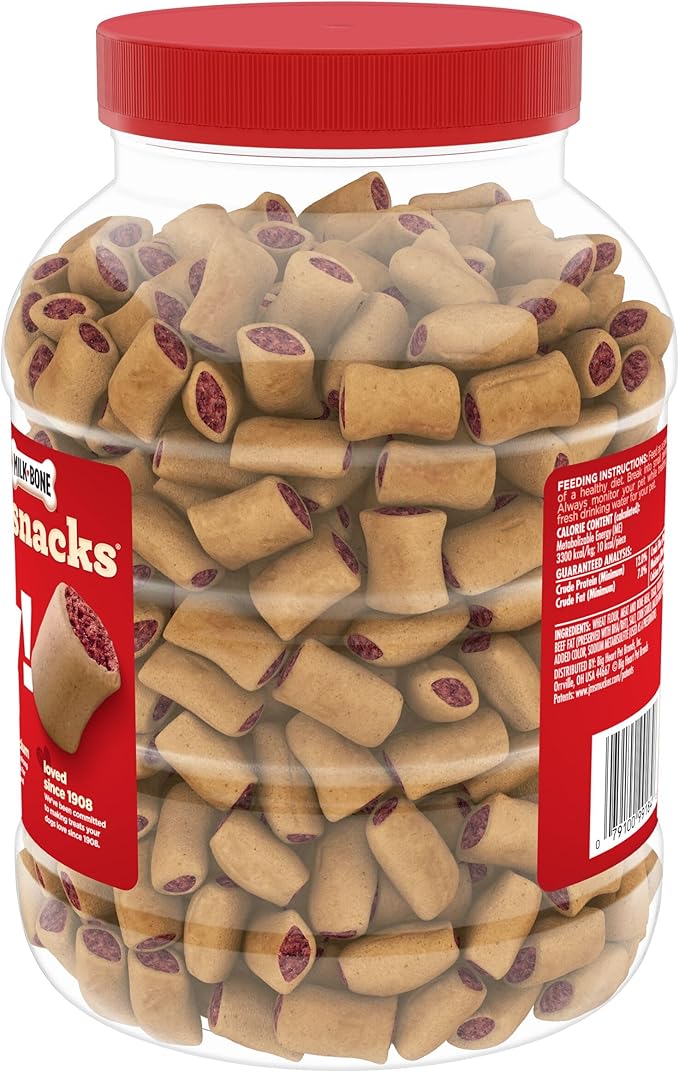Milk-Bone MaroSnacks Dog Treats, Bacon, 40 Ounce (Pack of 2) with Real Bone Marrow and Calcium
