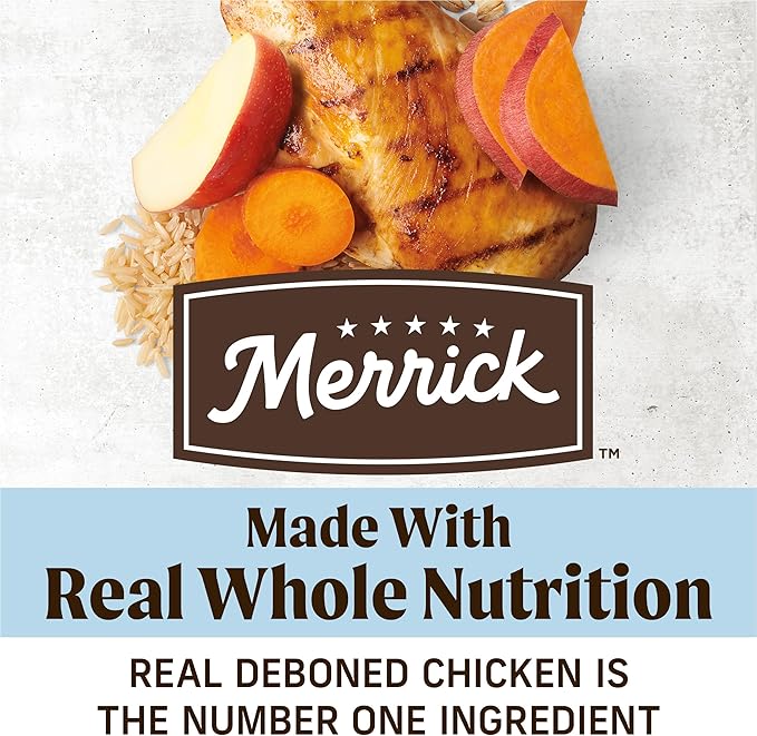 Merrick Gut Health Recipe, Healthy Grains Natural Chicken and Rice Dry Dog Food with Yogurt-Infused Clusters - 4 lb. Bag