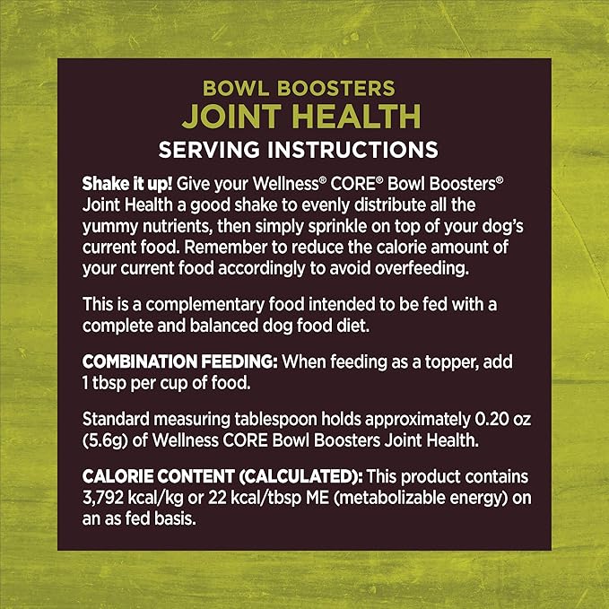 Wellness CORE Bowl Boosters Joint Health Dog Food Topper, 4 Ounce Bag