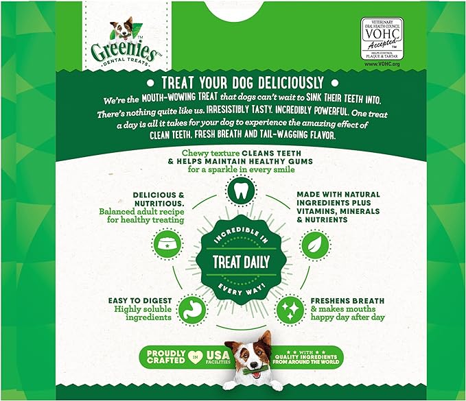 GREENIES Original Regular Natural Dental Care Dog Treats, 54 oz. Pack (54 Treats)