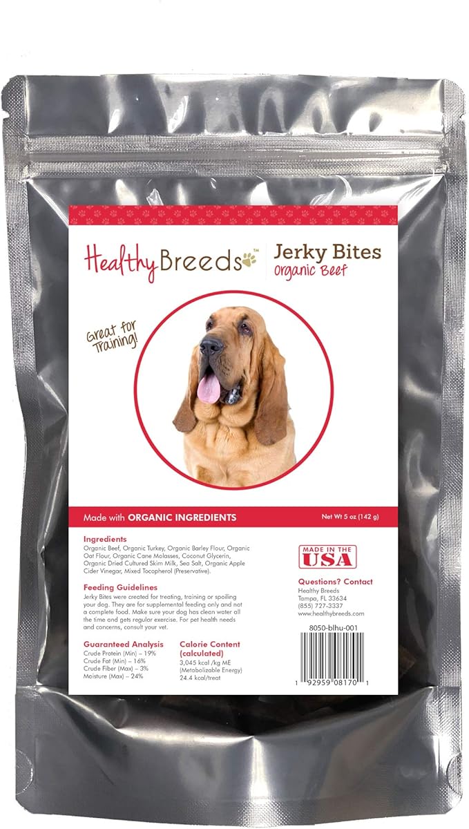 Healthy Breeds Bloodhound Jerky Bites Beef Recipe Dog Treats 5 oz