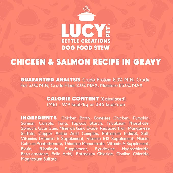 Lucy Pet Chicken & Salmon Recipe in Gravy for Dogs 12.5oz (12 Count)