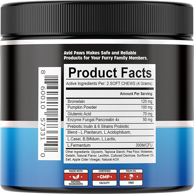 No Poo Chews for Dogs - Coprophagia Deterrent for Dogs - Stop Eating Poop for Dogs - Dog Poop Eating Deterrent - Forbid Stool Eating Deterrent for Dogs with Probiotics & Enzymes for Digestive Health