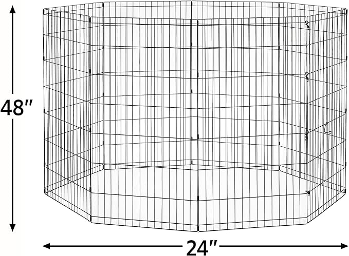 New World Pet Products 48' Foldable Black Metal Dog Exercise Pen No Door