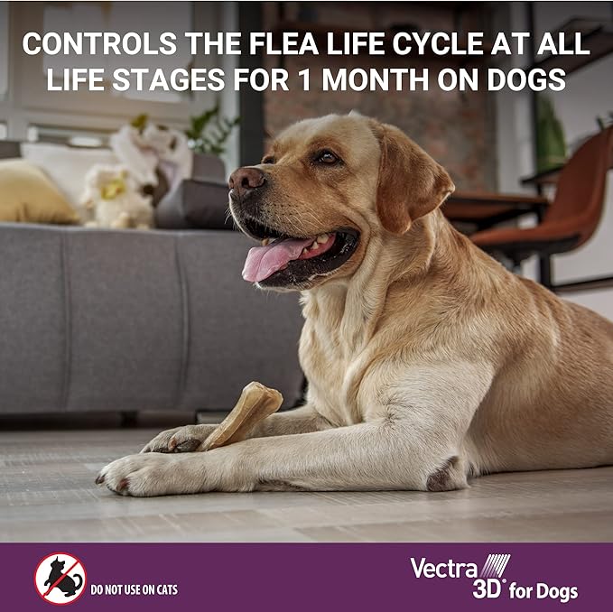 Vectra 3D for Dogs Flea, Tick & Mosquito Treatment & Prevention for Extra Large Dogs (over 95 lbs) , 3 month supply