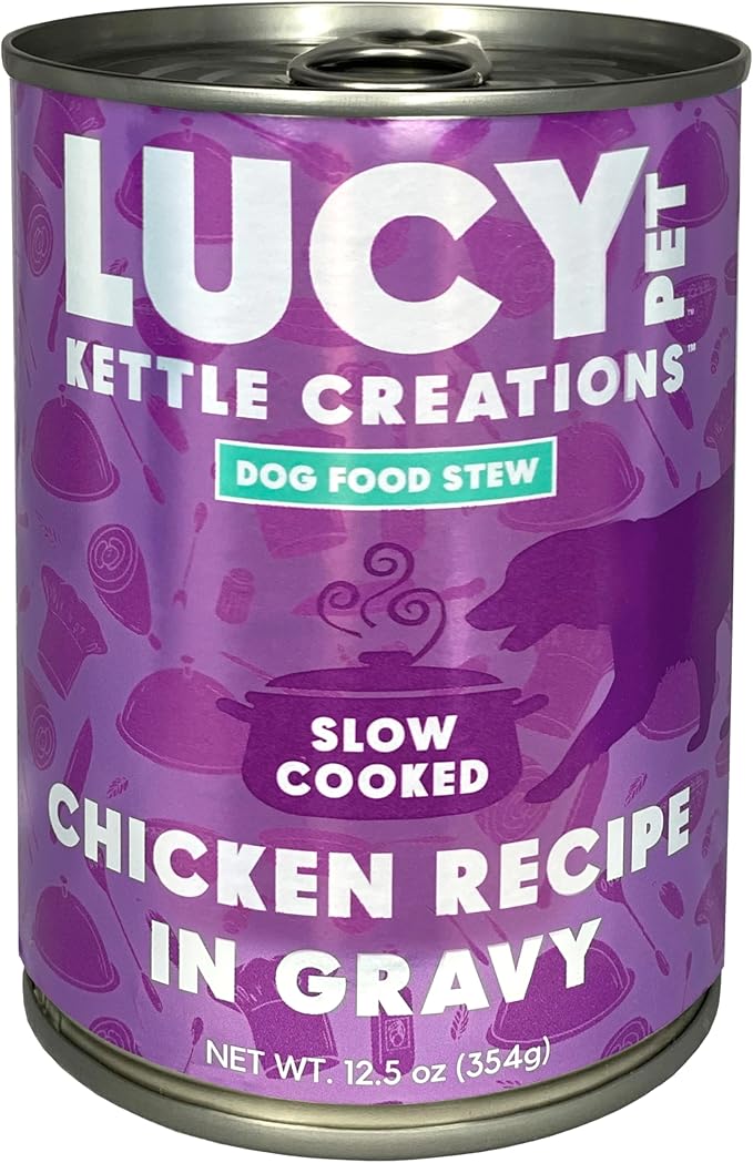 Lucy Pet Products Kettle Creations Chicken Dog Stew Recipe in Gravy 12.5oz, Purple, LPPFFLW301