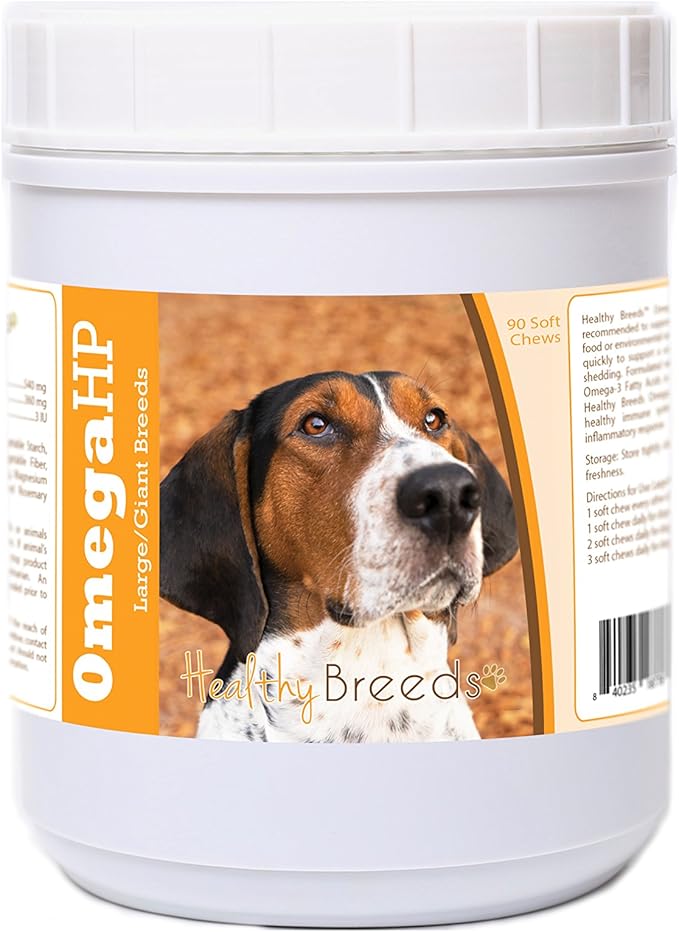 Healthy Breeds Treeing Walker Coonhound Omega HP Fatty Acid Skin and Coat Support Soft Chews 90 Count