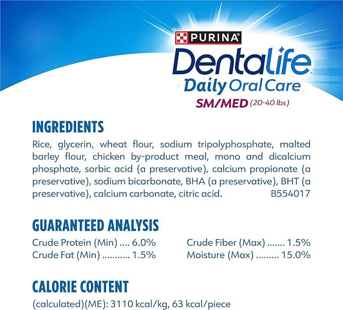 Dentalife DentaLife Made in USA Facilities Small/Medium Dog Dental Chews, Daily - (2) 47 ct. Pouches