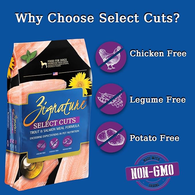Zignature Select Cuts Trout & Salmon Formula Dry Dog Food 4lb