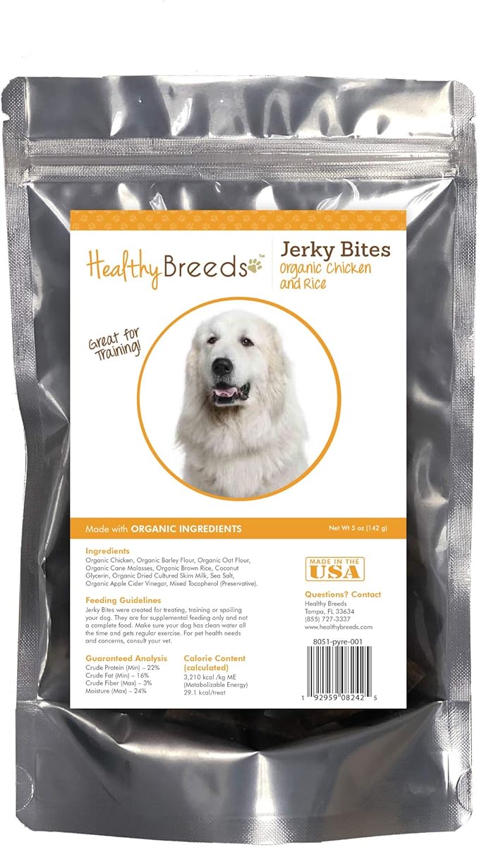 Healthy Breeds Great Pyrenees Jerky Bites Chicken & Rice Recipe Dog Treats 5 oz