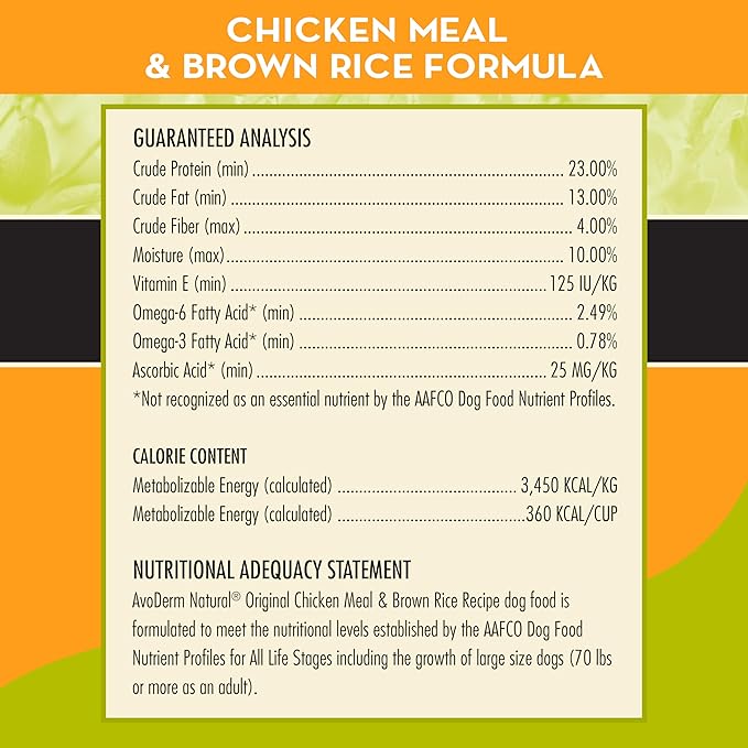AvoDerm Natural Original Chicken Meal & Brown Rice Dry Dog Food 4.4 lb