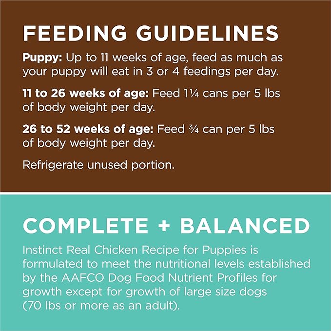 Instinct Original Puppy Grain Free Real Chicken Recipe Natural Wet Canned Dog Food by Nature's Variety, 13.2 Ounce (Pack of 6)