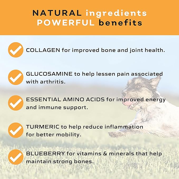 MYOS Canine Muscle & Mobility Chews – Natural Collagen & Glucosamine for Dogs - Bacon Flavor Joint Supplement for Muscle, Bone & Joint Support, 60 Count