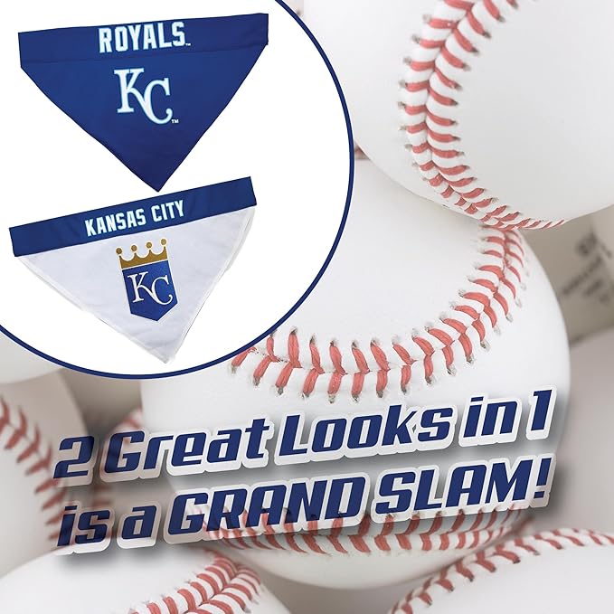 Pets First ROY-3217-S-M MLB Kansas City Royals Reversible Pet Bandana, Small/Medium, MLB Team Color
