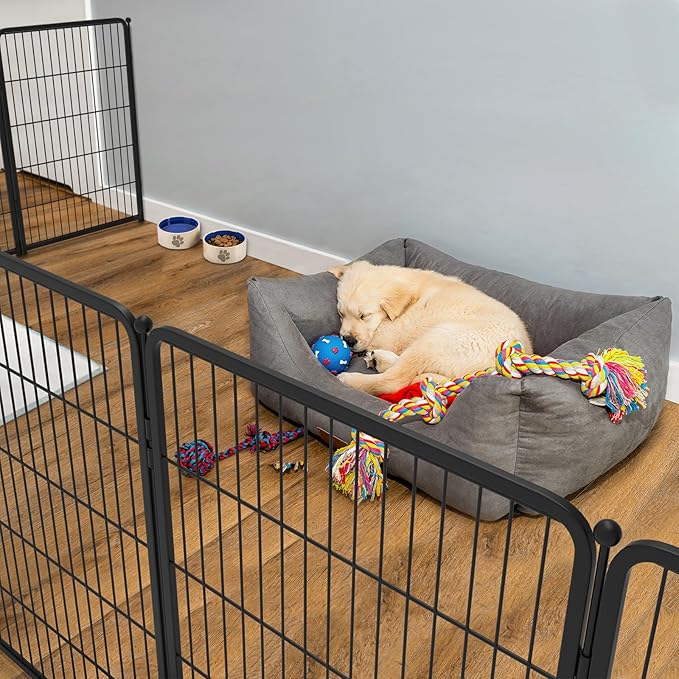 FXW Homeplus Dog Playpen Designed for Indoor Use, 40" Height for Large Dogs, BlackāPatented