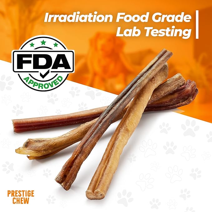 12 Pack 6 Inches Bully Sticks - Natural Beef Stick for Dogs, Long Lasting Tasty Dental Treats, Chewing Bones for Dog, Odorless Bullie Sticks, Bully Bones Made for Dog & Puppies