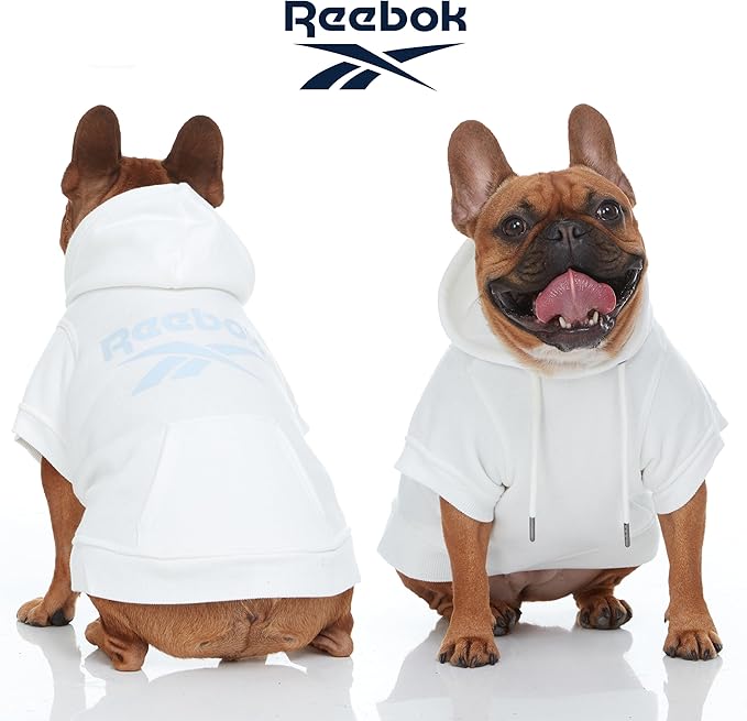 Reebok Dog Hoodie – Fleece Dog Sweater with Leash Hole, Cold Winter Dog Sweatshirt for Small Medium and Large Dogs, Premium Dog Fall Sweater Pullover Hoodie, Cozy Warm Perfect Dog Christmas Outfit