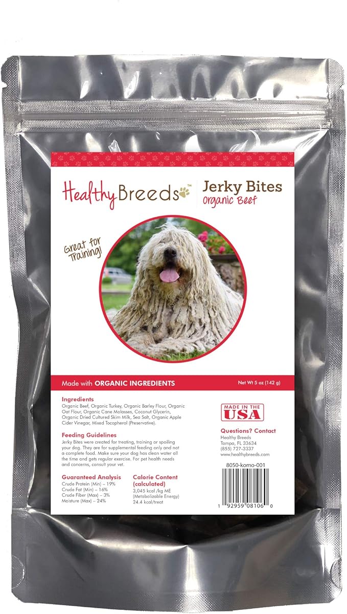 Healthy Breeds Komondorok Jerky Bites Beef Recipe Dog Treats 5 oz