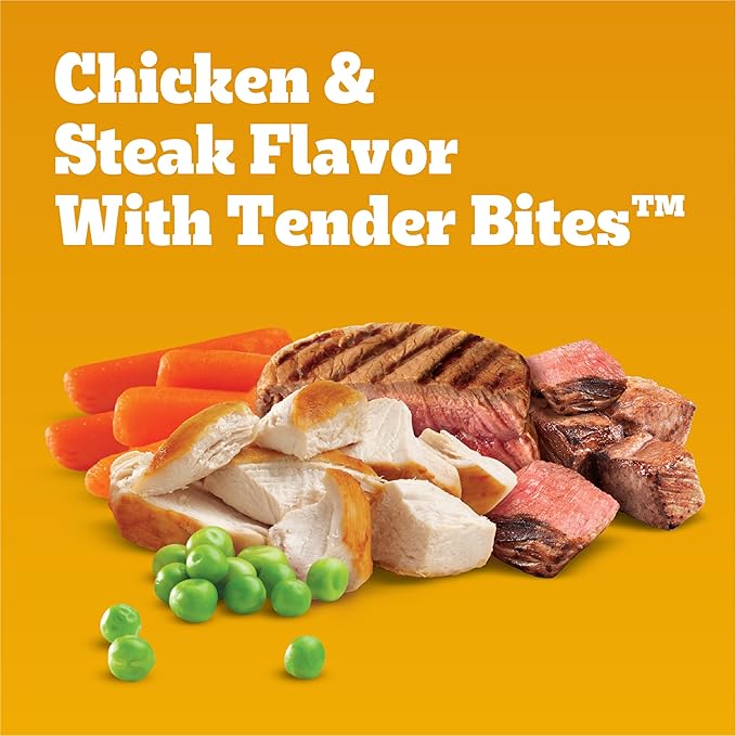 Pedigree with Tender Bites for Small Dogs, Complete Nutrition Adult Dry Dog Food, Chicken & Steak Flavor Dog Kibble, 14 lb. Bag