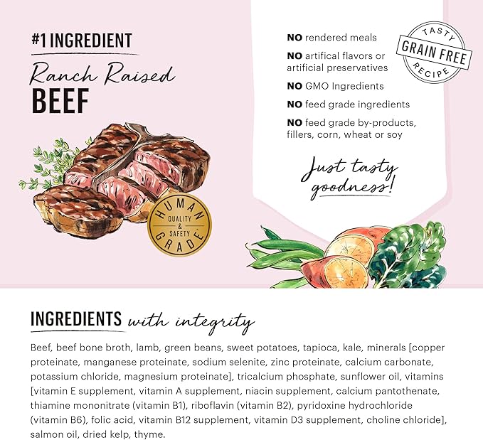 The Honest Kitchen One Pot Stews: Braised Beef & Lamb Stew with Green Beans & Sweet Potatoes Wet Dog Food, 10.5 oz x6