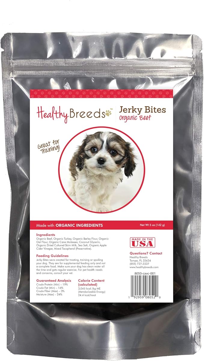 Healthy Breeds Cavachon Jerky Bites Beef Recipe Dog Treats 5 oz