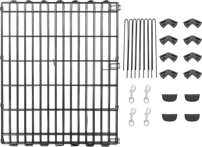 Amazon Basics Foldable Octagonal Metal Exercise Pet Play Pen for Dogs, Fence Pen, No Door, Small, 60 x 60 x 30 Inches, black