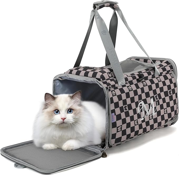 Cat and Dog Carrier,Pet Carrier for Small Medium Cats Puppies up to 15 Lbs,Soft Cat Carrier with Small Top Bag for Travel