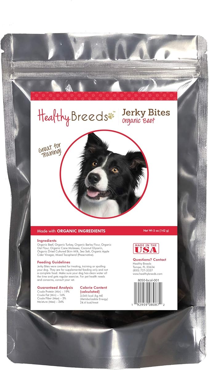 Healthy Breeds Border Collie Jerky Bites Beef Recipe Dog Treats 5 oz