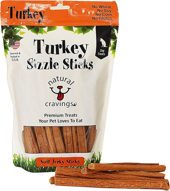 Sizzle Sticks Jerky Dog Treats | 12 oz. Bag | Product of USA - Smells Great | Turkey