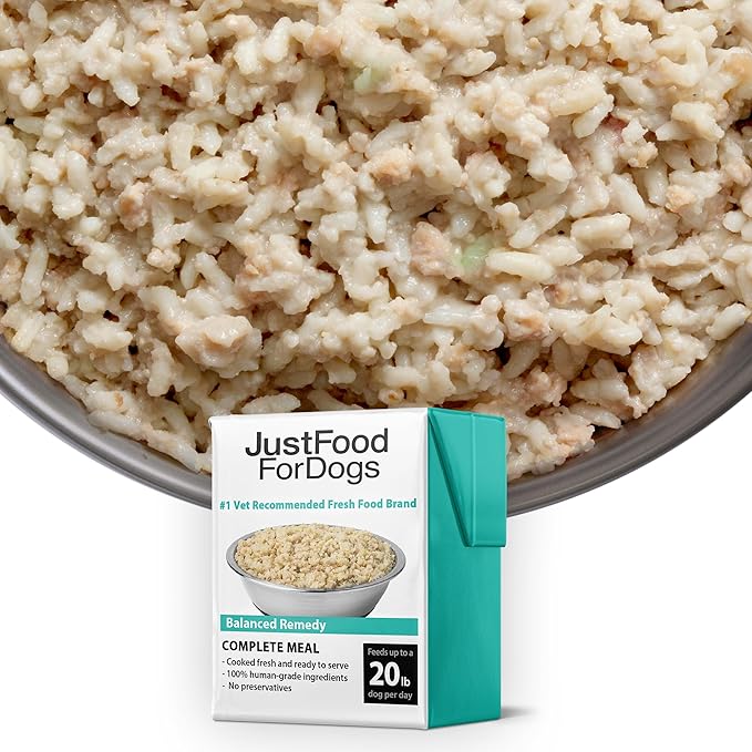JustFoodForDogs Pantry Fresh Wet Dog Food, Complete Meal or Dog Food Topper, for Sensitive Stomachs, Balanced Remedy Human Grade Dog Food Recipe - 12.5 oz (Pack of 12)