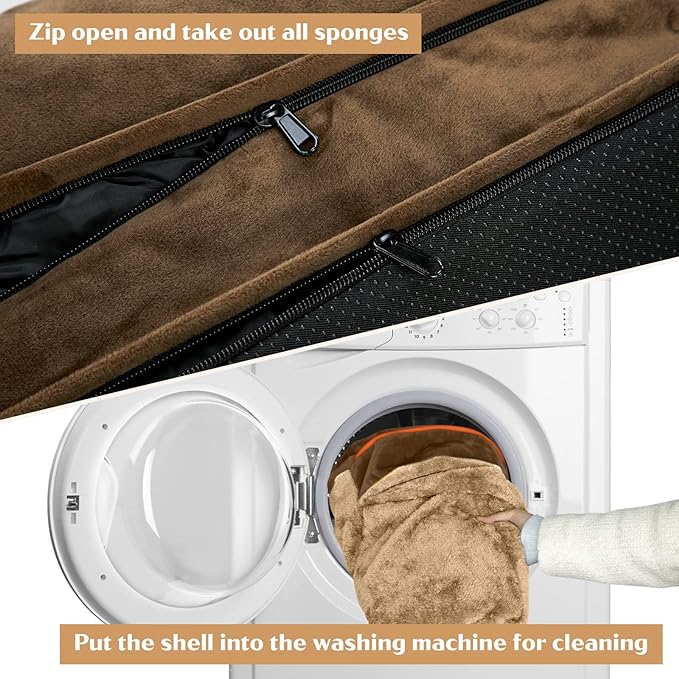 XXL Orthopedic Dog Bed for Extra Large Dogs, Washable Dog Sofa Bed, Waterproof Orthopedic Foam Dog Beds with Removable Cover & Non-Slip Bottom(XX-large,Brown)