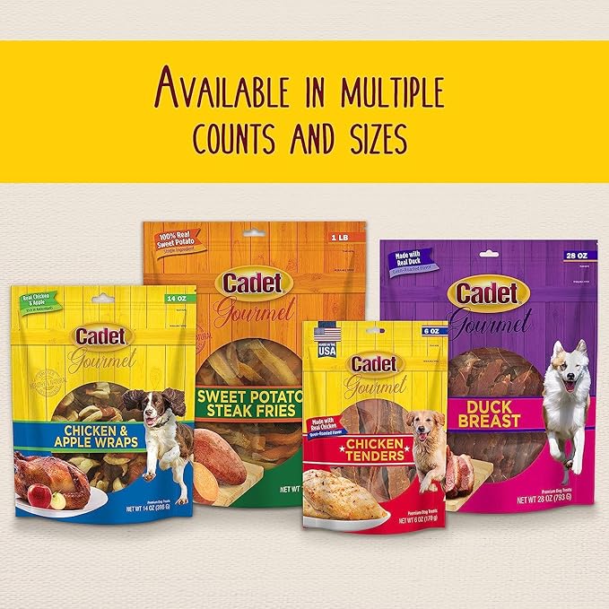 Cadet Chicken Breast Jerky Dog Treats, 28 Ounces Per Bag (2 Pack)