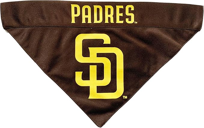 Pets First PAD-3217-L-XL MLB San Diego Padres Reversible Pet Bandana, Large/X-Large, MLB Team Color