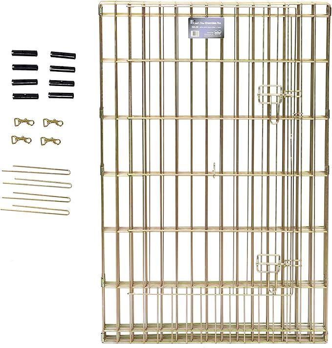 MidWest Homes for Pets Foldable Metal Dog Exercise Pen / Pet Playpen, Gold Zinc w/ door, 24'W x 48'H